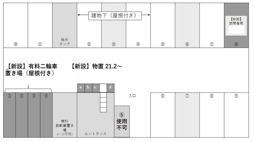FKライフステージ日進駐車場の駐車配置図