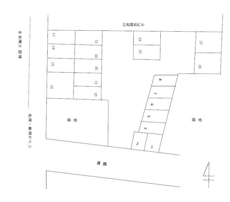 三和藤塚パーキングの駐車配置図