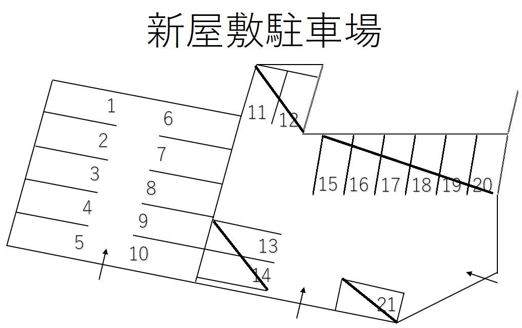 新屋敷駐車場-1の駐車配置図