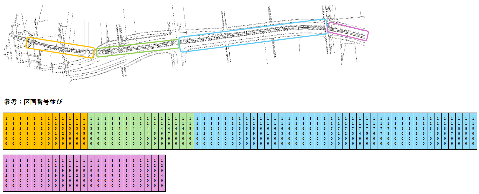 高架下04 (1124-1204)の駐車配置図