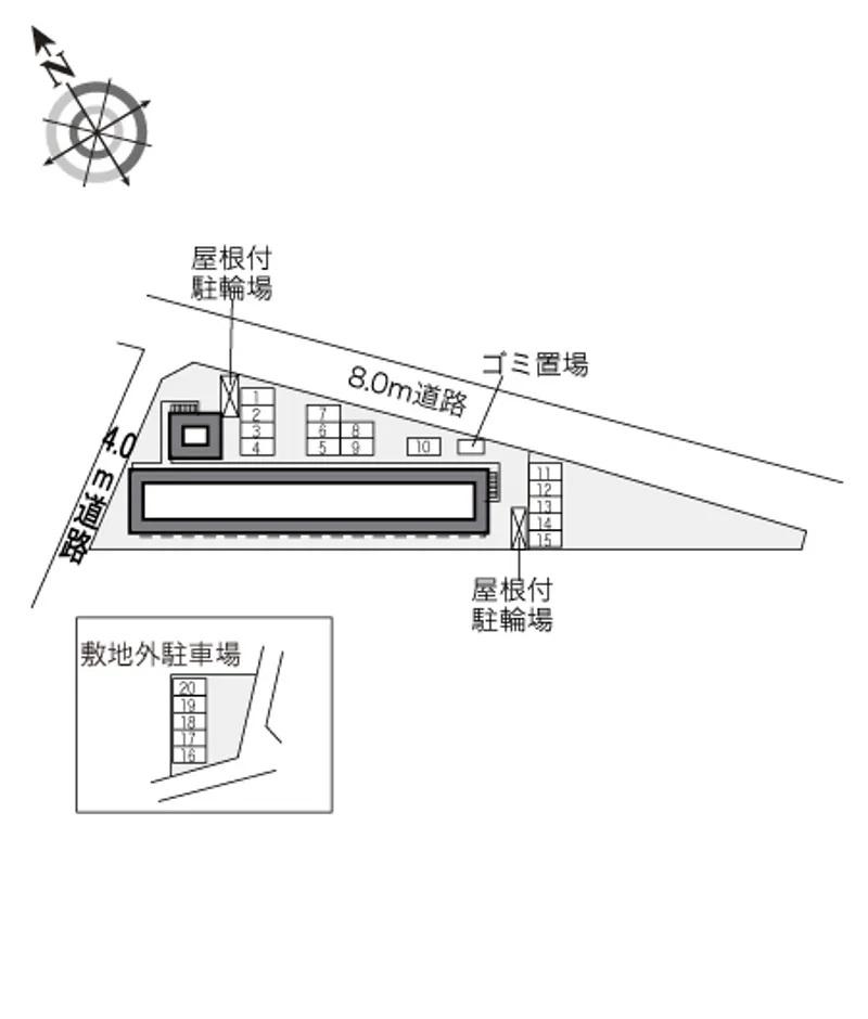 カメリア(33945) 敷地外駐車場の駐車配置図