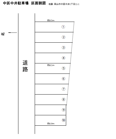 中井1丁目駐車場の駐車配置図