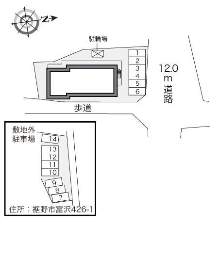 富沢(24260) 敷地外駐車場の駐車配置図