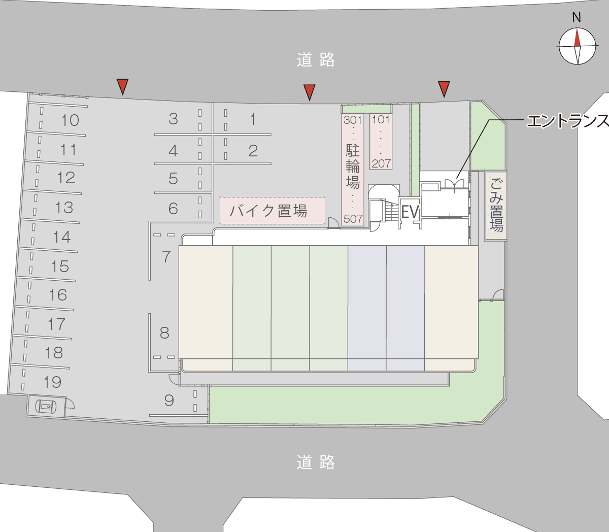 グランフィリオの駐車配置図