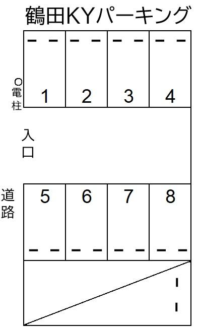 鶴田KYパーキングの駐車配置図