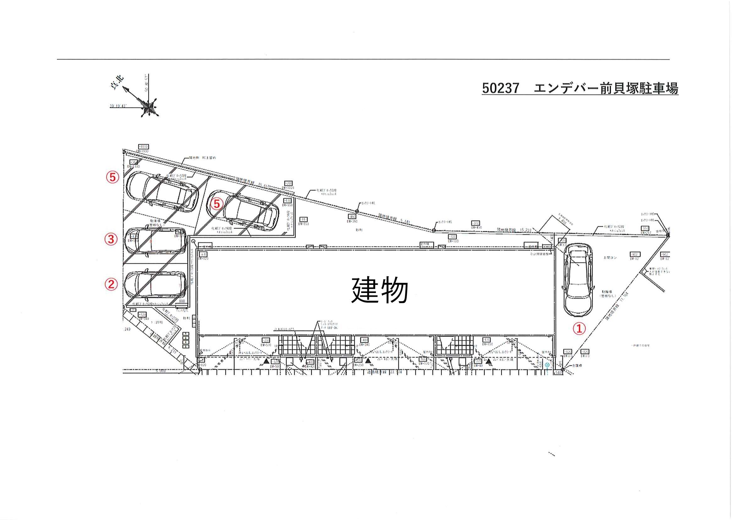 【50237】エンデバー前貝塚駐車場の駐車配置図