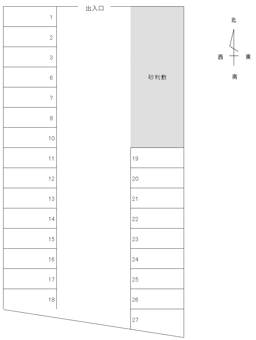 城西月極駐車場の駐車配置図