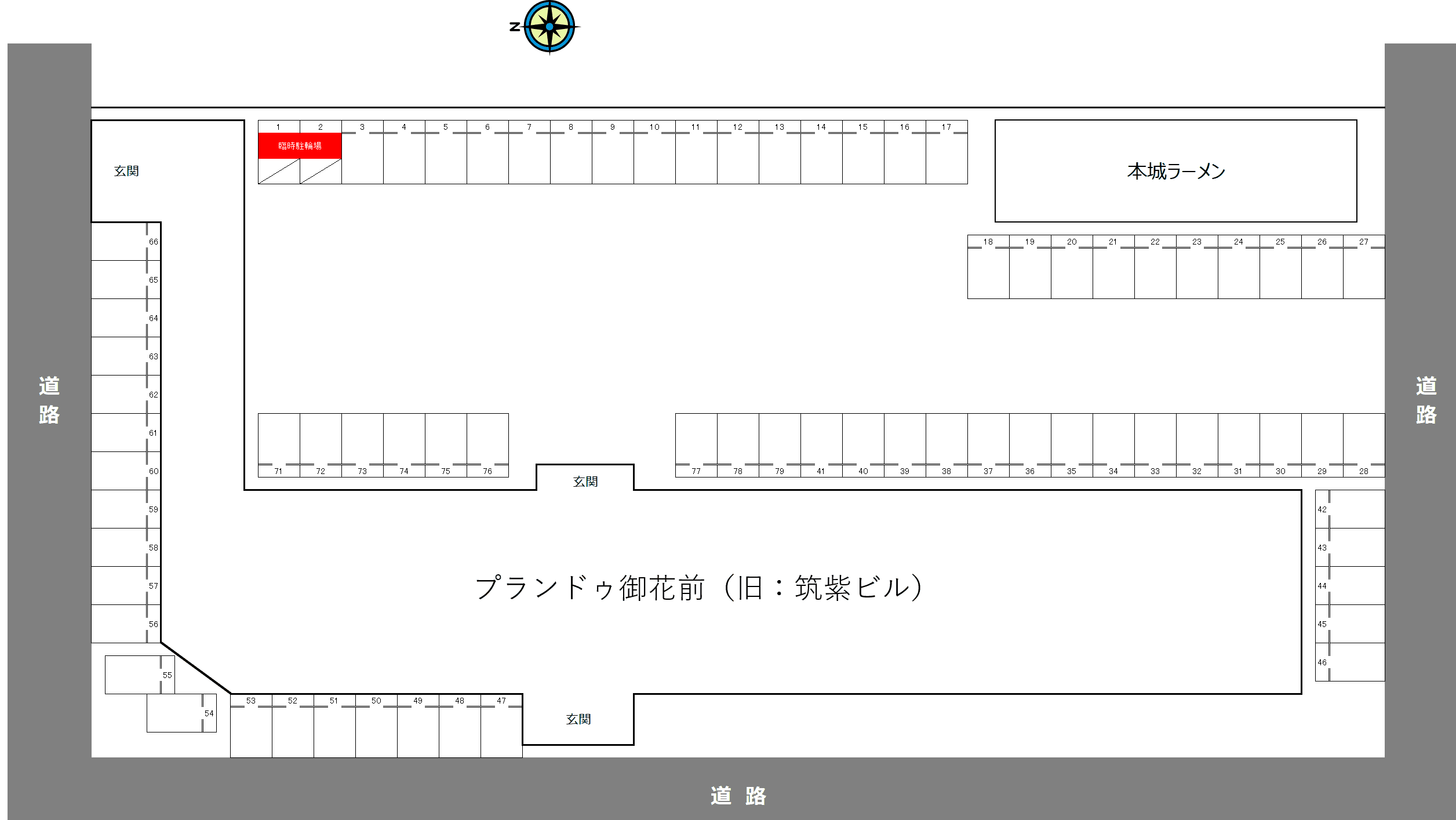 プランドゥ御花前の駐車配置図