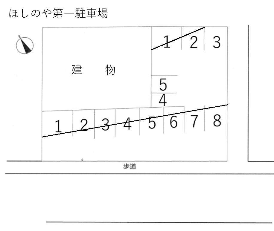 ほしのや第一駐車場の駐車配置図