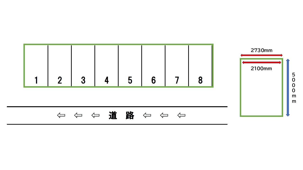 中村町N駐車場の駐車配置図