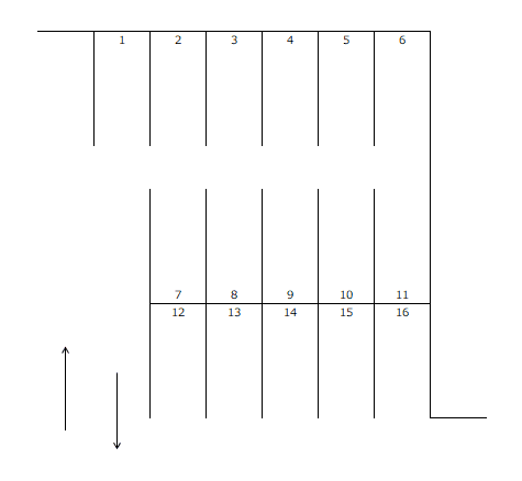 東山通五丁目駐車場の駐車配置図