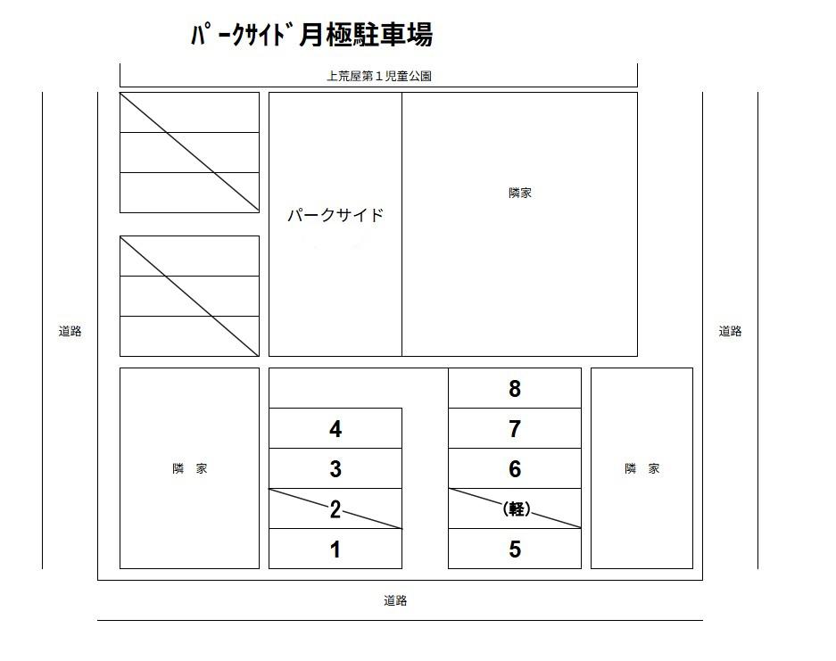 パークサイド月極駐車場の駐車配置図