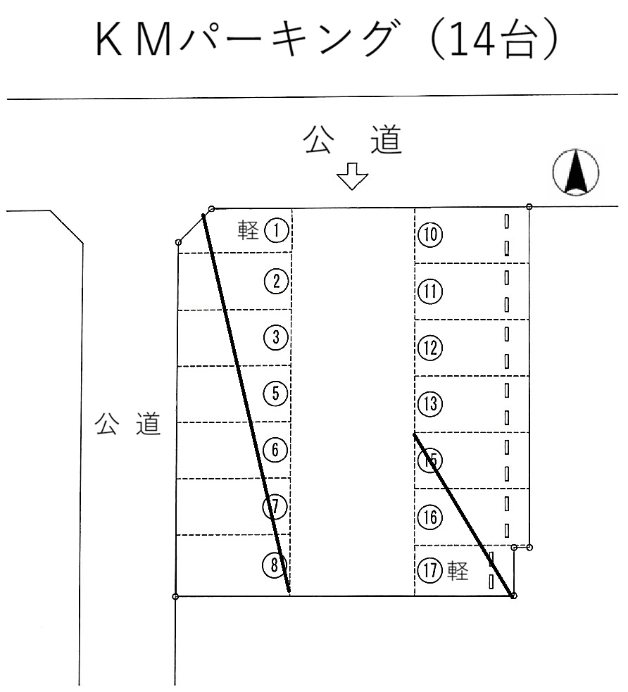 KMパーキング2の駐車配置図