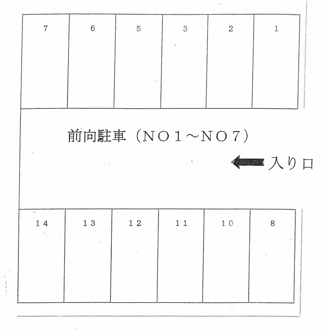 山崎 駐車場の駐車配置図