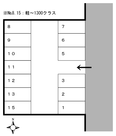 空港通3丁目川﨑パーキングの駐車配置図