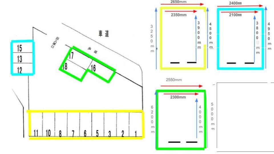 金沢駅前パーキングの駐車配置図