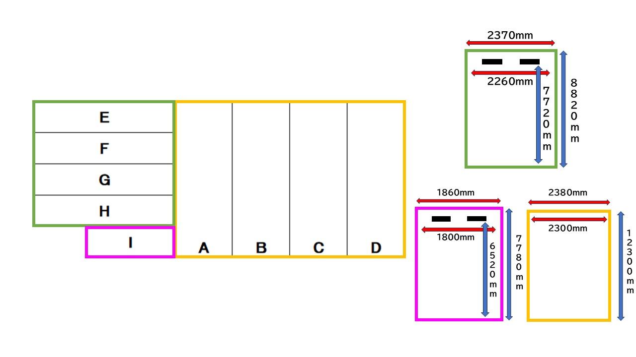 中村町140パーキングの駐車配置図