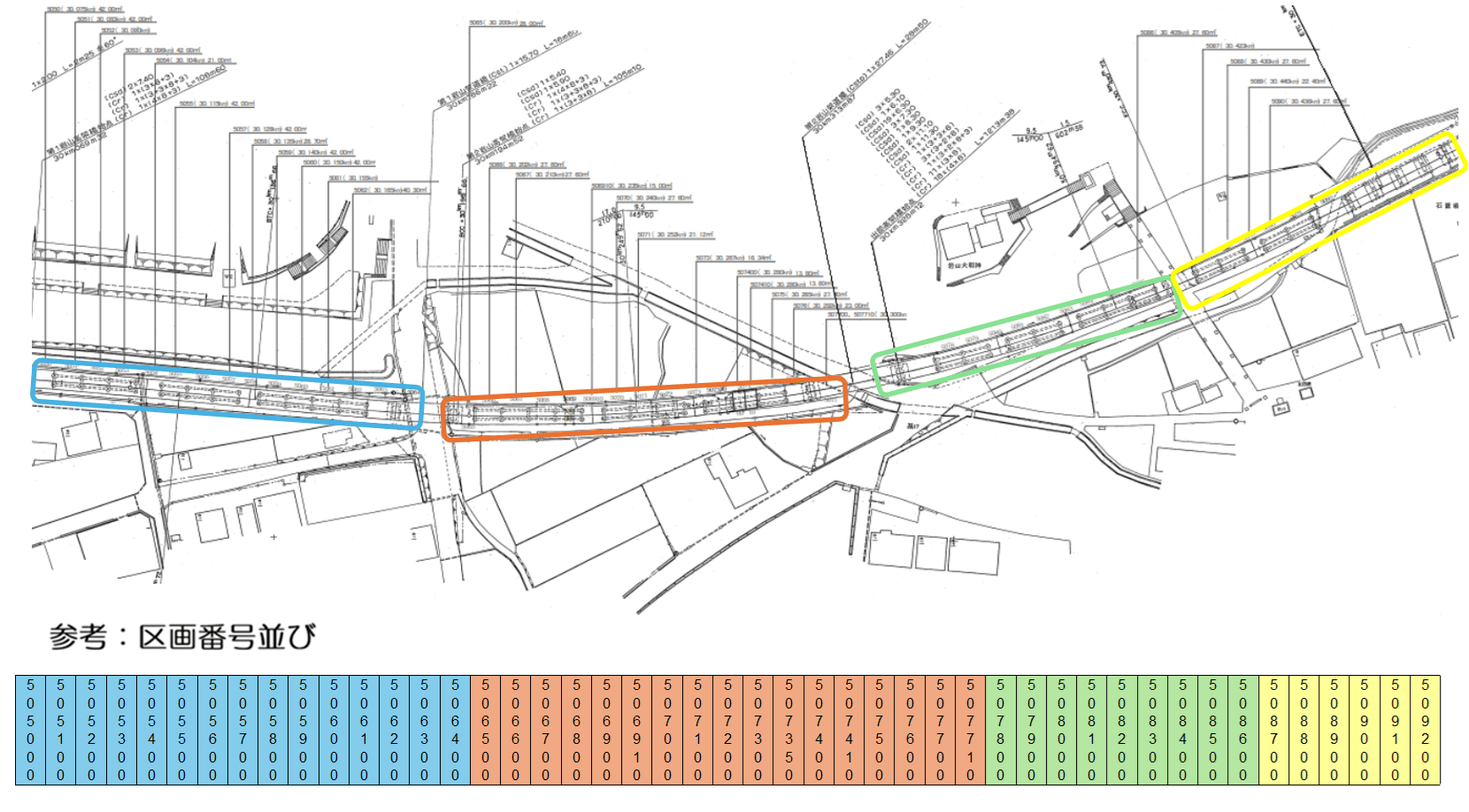 高架下39(5050-5092)の駐車配置図