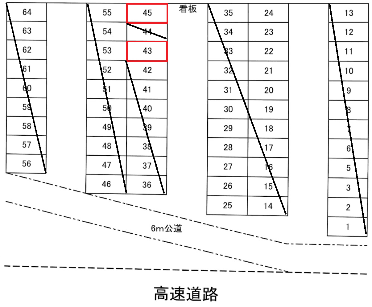 山ノ下駐車場(江口)の駐車配置図