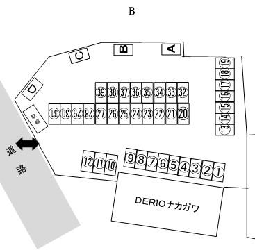 中川駐車場(B)の駐車配置図