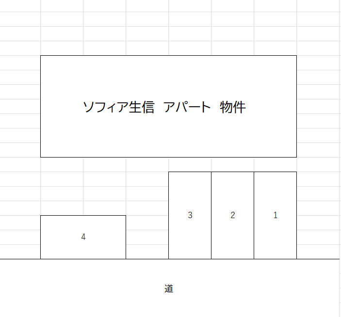 ソフィア生信ガレージの駐車配置図