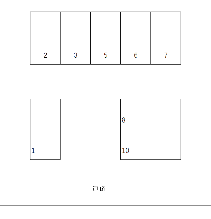 西京区川島東代町駐車場の駐車配置図