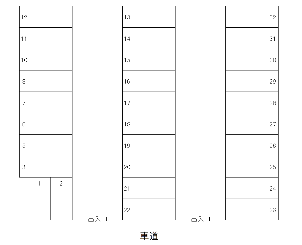 天子田3-415駐車場の駐車配置図