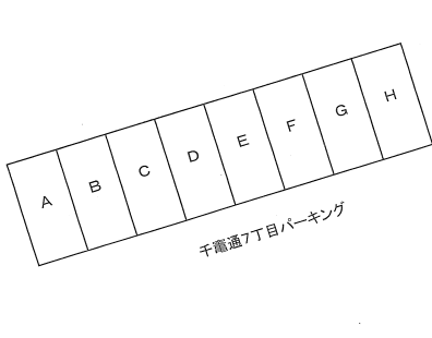千竃通7丁目パーキングの駐車配置図