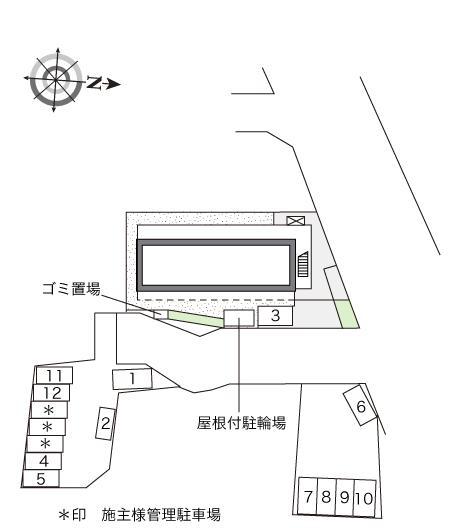 ブルー・マーシュ(14735) 敷地外駐車場の駐車配置図