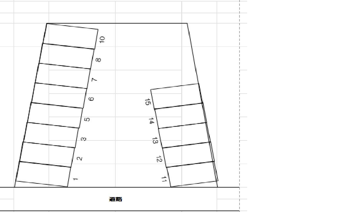 パーキングスペース東湊町通4ノ町月極駐車場の駐車配置図