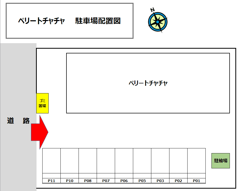 ペリートチャチャの駐車配置図