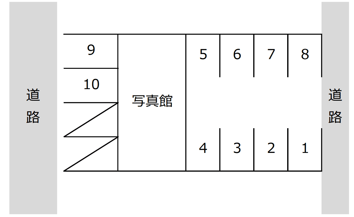 万世町(萩原)駐車場の駐車配置図