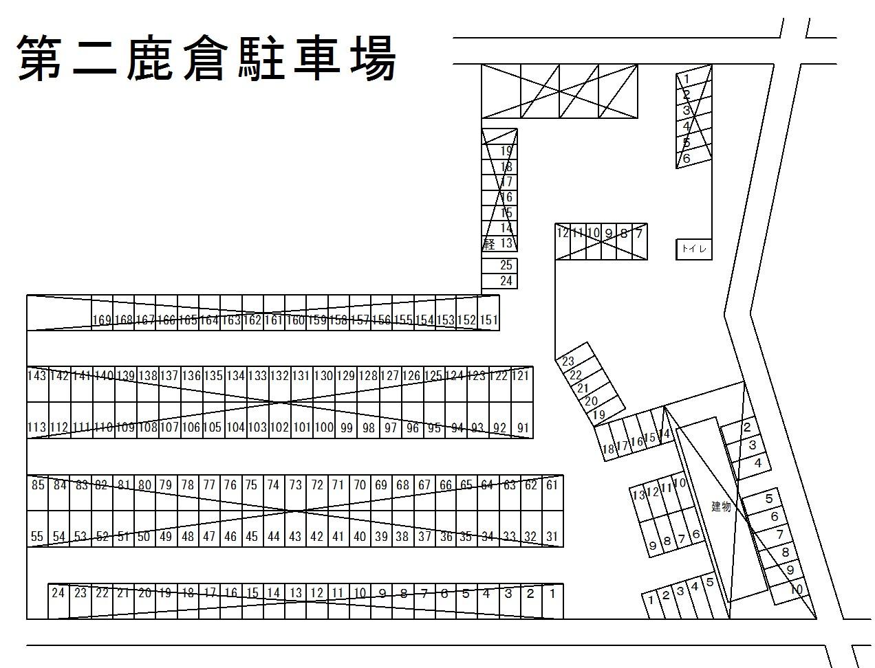 第二鹿倉駐車場の駐車配置図