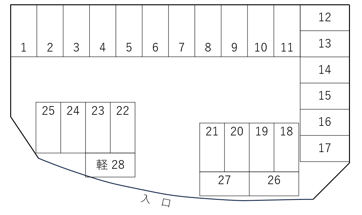 泡瀬一丁目駐車場の駐車配置図