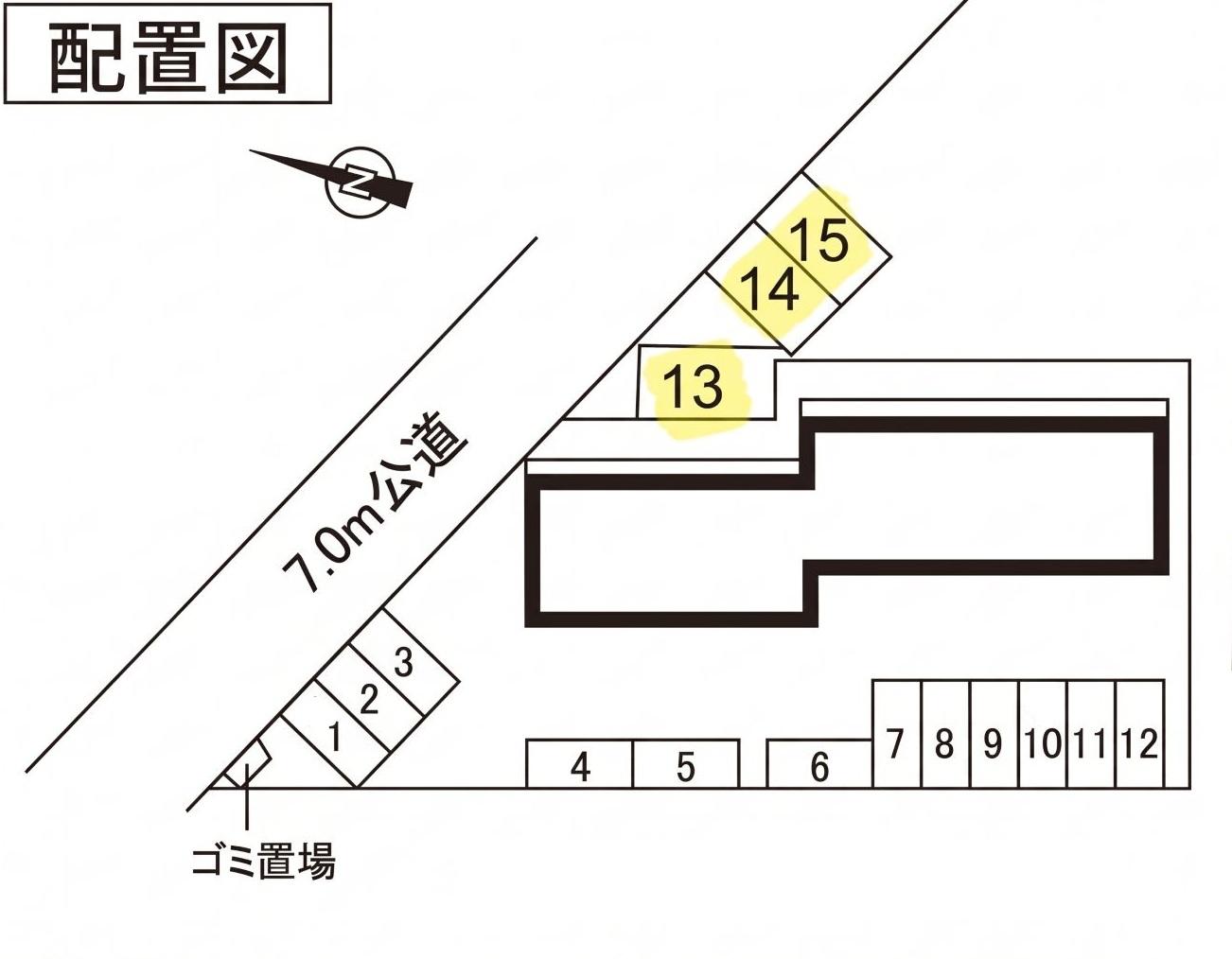 ハーモニー(22369) 敷地外駐車場の駐車配置図