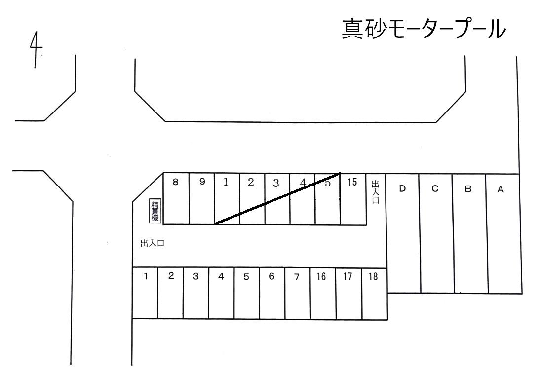 真砂モータープールの駐車配置図