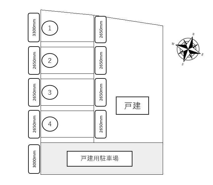 熊谷寺本駐車場の駐車配置図
