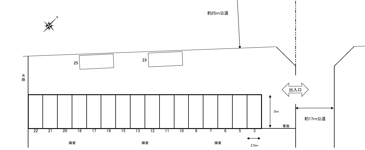P-90駐車場の駐車配置図