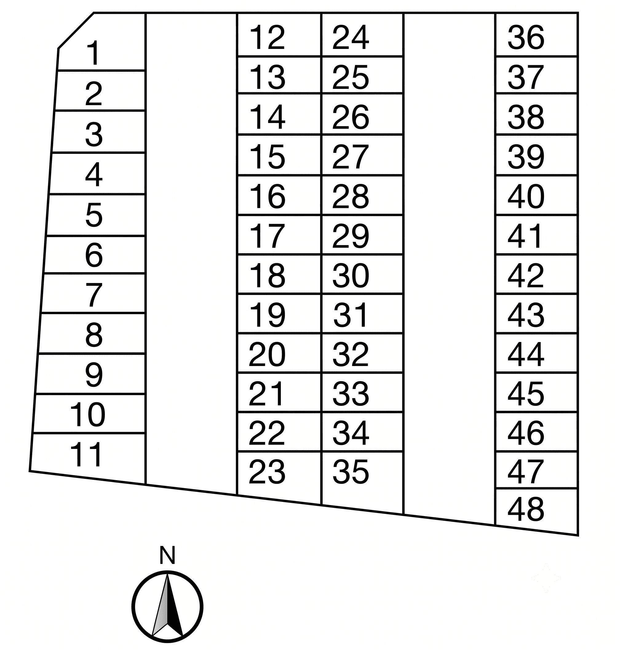 五十嵐駐車場の駐車配置図