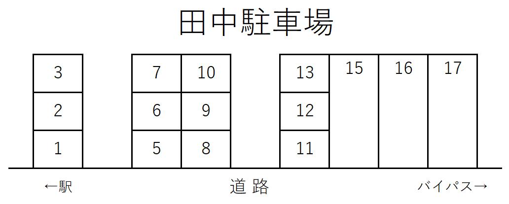田中駐車場の駐車配置図