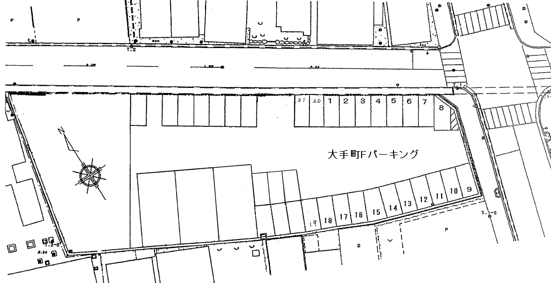 大手町 F パーキングの駐車配置図