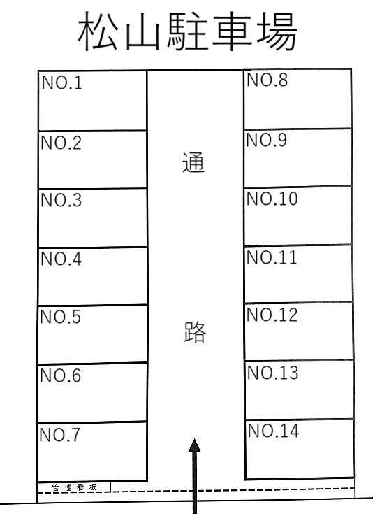 松山駐車場の駐車配置図