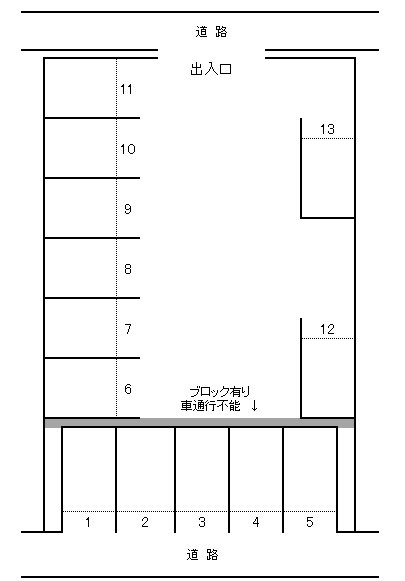 元町29駐車場の駐車配置図