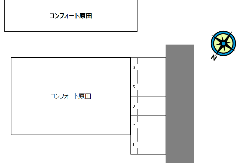 コンフォート原田の駐車配置図