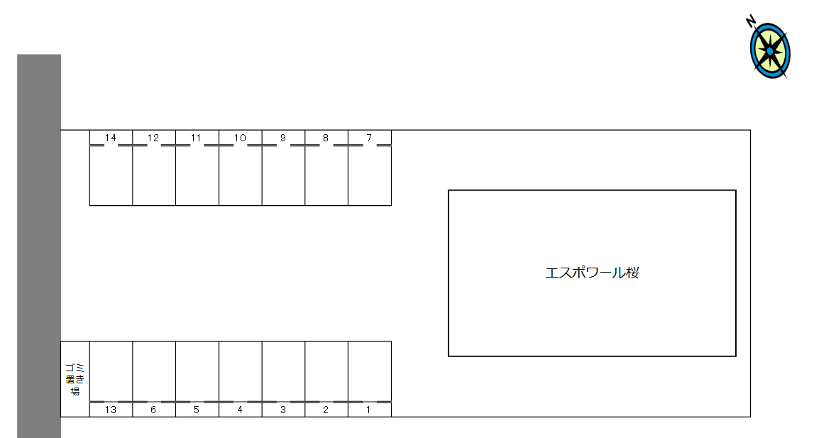 エスポアール桜の駐車配置図
