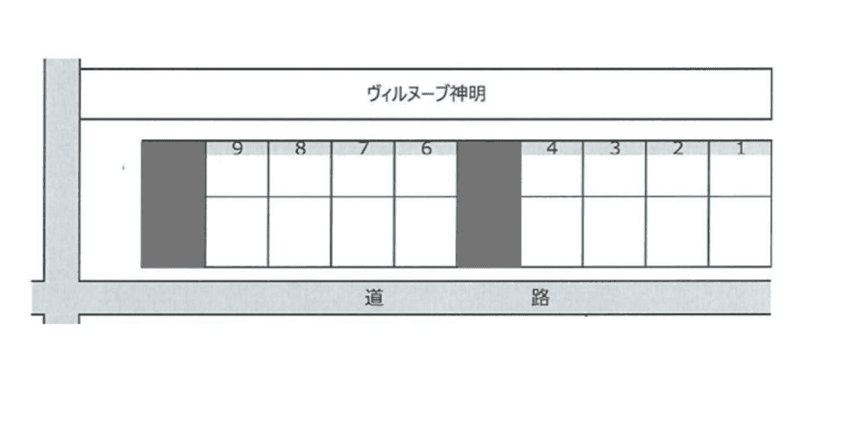 ヴィルヌーブ神明駐車場の駐車配置図