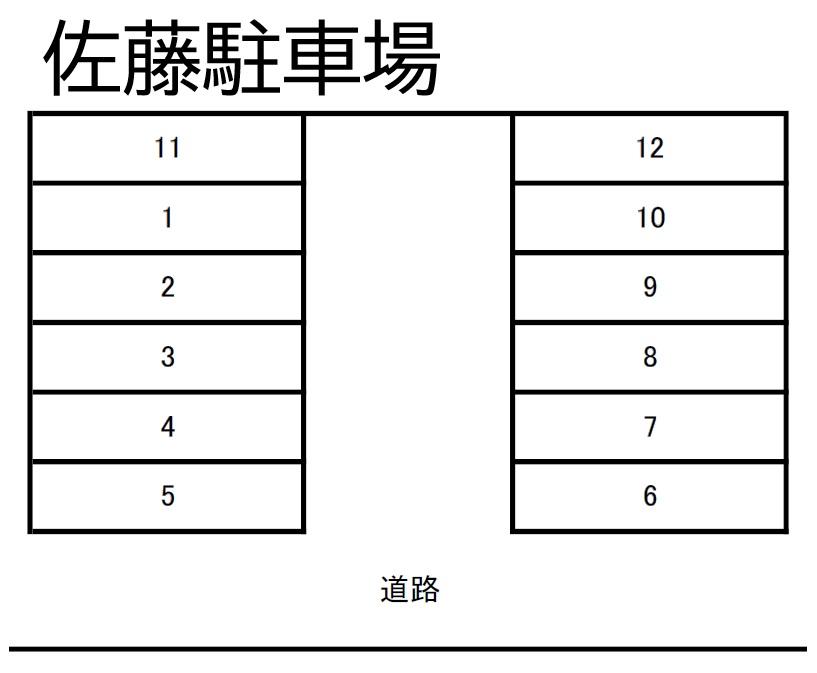佐藤駐車場の駐車配置図