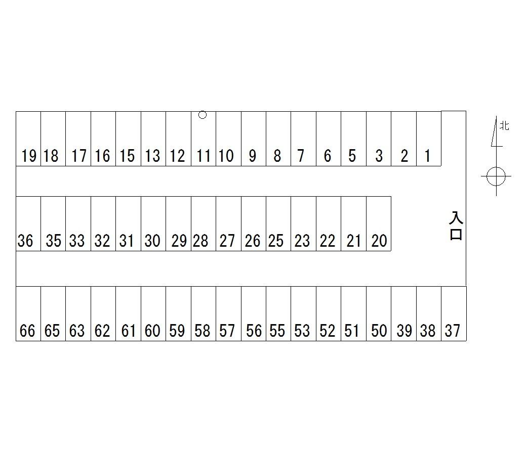 孤篷庵ガレージの駐車配置図