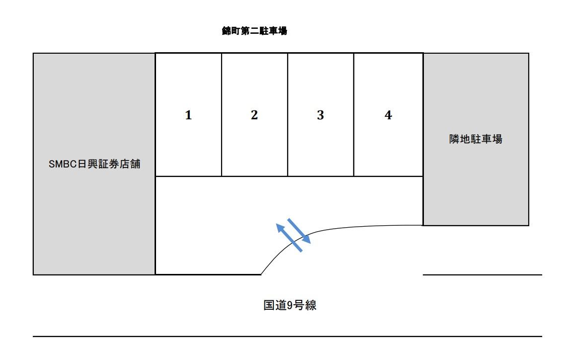 錦町第二駐車場の駐車配置図