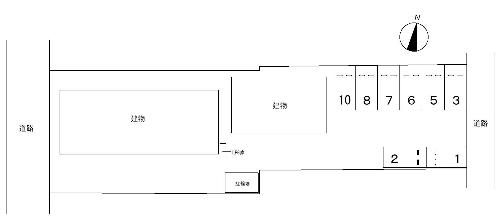 DUPLEX YAMADA Aの駐車配置図